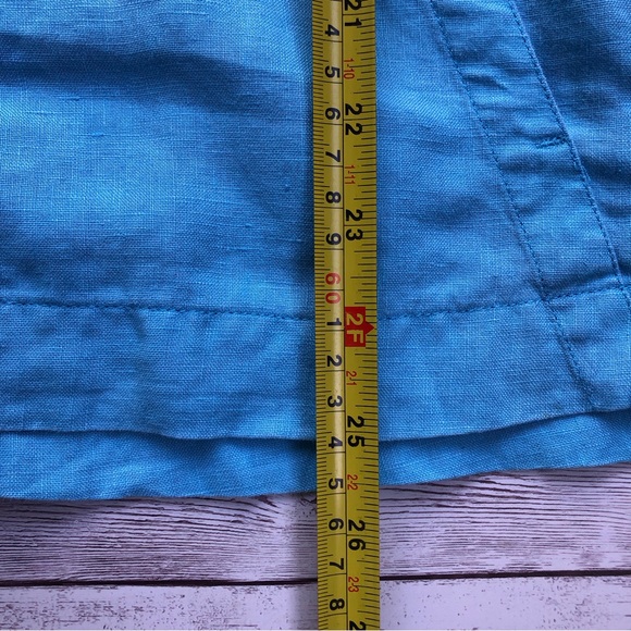 J Jill Womens 100% Linen Jacket Aqua Teal Hooded Pockets Lightweight Size Medium - Picture 4 of 11